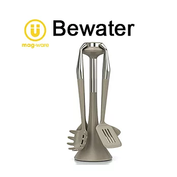 【Bewater】不銹鋼式把手廚具用品五件組(鍋鏟2式、湯勺、撈麵勺、濾湯勺) 簡單便利廚具組!!香檳色