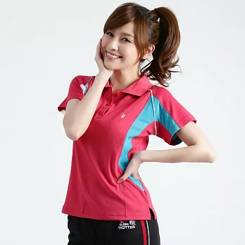 【遊遍天下】MIT台灣製女款抗UV涼爽吸濕排汗機能POLO衫(S085)2XL蕾絲紅