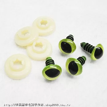 貓眼睛-插入式10MM-綠色12入(含套片)