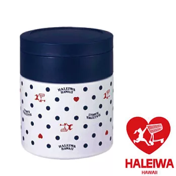日本【HALEIWA】點點不銹鋼食物保溫罐-(小)(白色)