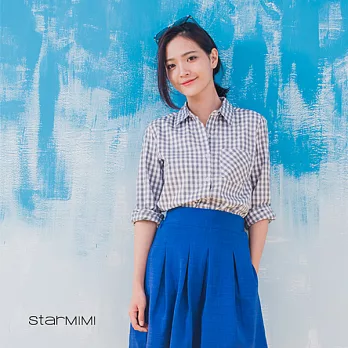 【StarMIMI】舒適挺料格子襯衫外套＊FREE黑