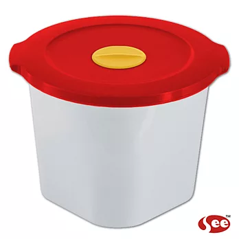 【Breere】會呼吸的保鮮盒1050ml圓形款(4色）紅