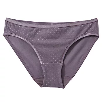 [MUJI 無印良品]女有機棉混彈性無側縫低腰短版內褲M煙燻紫紋樣