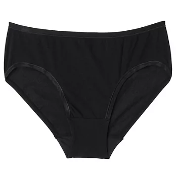 [MUJI 無印良品]女有機棉混彈性無側縫高腰內褲M黑色