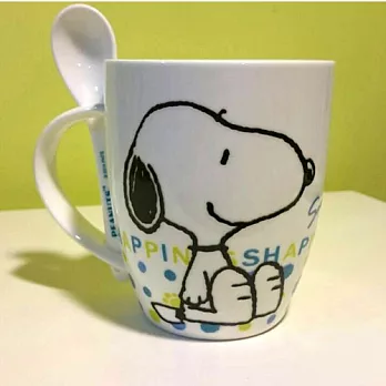 SNOOPY幸福馬克杯(附匙)白色