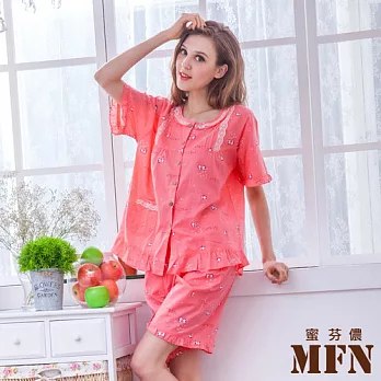 MFN 蜜芬儂加大睡衣 100全棉柔 俏麗-BS1728加大短袖-XL-桃紅
