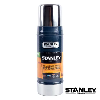 【美國Stanley】不鏽鋼保溫瓶／經典真空保溫瓶 0.47L錘紋藍