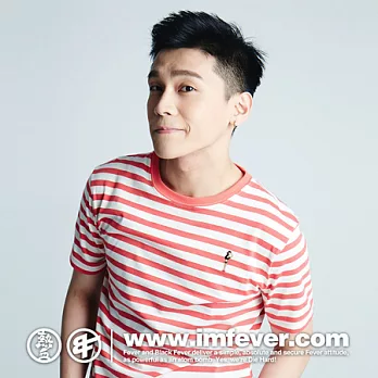 FEVER SUMMER STRIPE TEE-柿紅S柿紅色