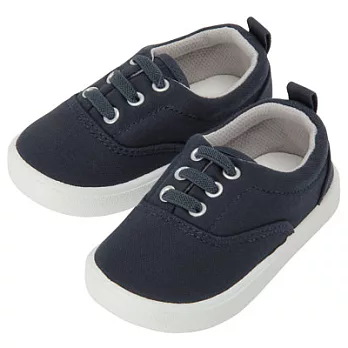 [MUJI 無印良品]幼兒有機棉水洗足感舒適帆布鞋14cm深藍