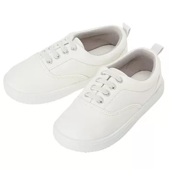 [MUJI 無印良品]兒童有機棉水洗足感舒適帆布鞋16cm柔白
