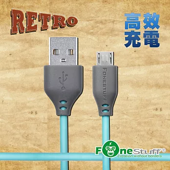 FONESTUFF復古玩色系列Micro USB傳輸線晨曦藍