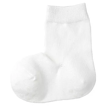 [MUJI 無印良品]幼兒棉混素色直角短襪13~15cm柔白