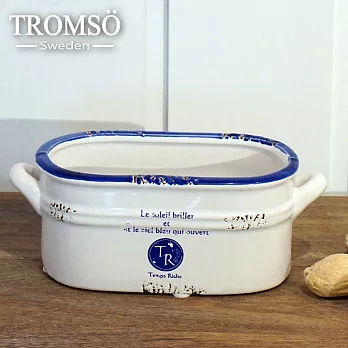 TROMSO-南法鄉村陶瓷收納罐/雙耳長罐藍