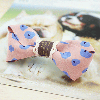 【PinkyPinky Boutique】可愛印花蝴蝶結髮夾(粉紅色)