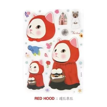 Jetoy, 甜蜜貓 裝飾 貼紙_Red hood