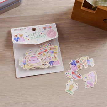 【日本ROUND TOP】x MEGANAI_GRAPHIC DESIGN貼紙組(30入)_婚禮喜悅