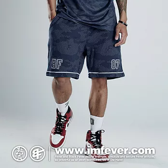 熱血黑牌 BF SPIRIT 運動短褲–藍S藍色