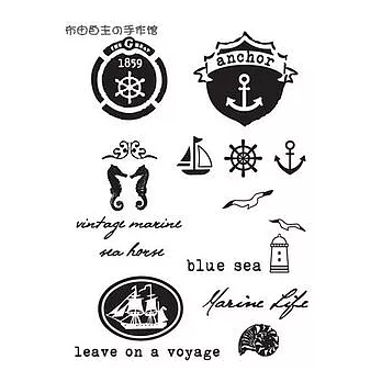 燙畫熱燙貼 海洋 船锚【小號】((黑/咖啡色)) 各1張