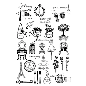 燙畫熱燙貼 鳥籠/鐵塔【超大號】((黑色))