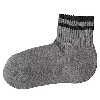 [MUJI 無印良品]女棉混織線直角短襪灰色23~25cm