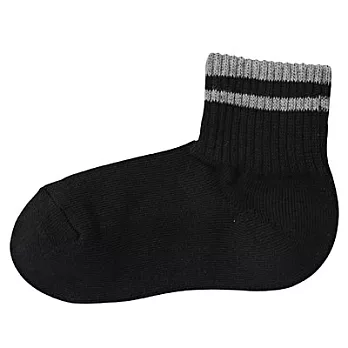 [MUJI 無印良品]女棉混織線直角短襪黑色23~25cm