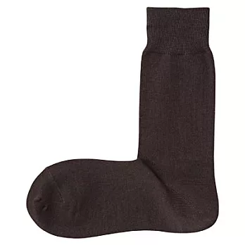 [MUJI 無印良品]男棉混直角襪深棕26~28cm