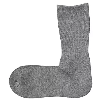 [MUJI 無印良品]男棉混螺紋直角襪灰色26~28cm
