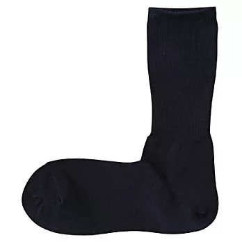 [MUJI 無印良品]男棉混螺紋直角襪深藍26~28cm