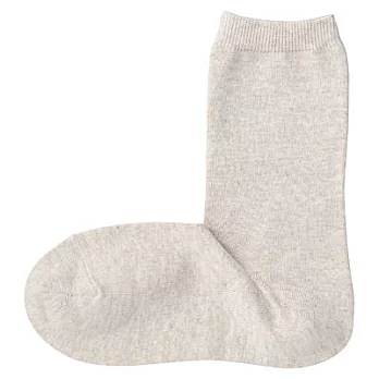 [MUJI 無印良品]女有機棉混直角襪米色23~25cm