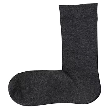 [MUJI 無印良品]男棉混足口寬鬆舒適直角襪墨灰25~27cm