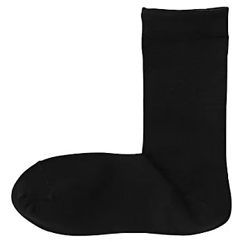 [MUJI 無印良品]男棉混足口寬鬆舒適直角襪黑色25~27cm