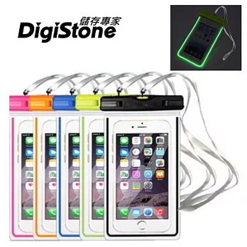 DigiStone 手機防水袋/保護套/可觸控(夜螢光型)通用5.9吋以下手機-全透明-綠x1