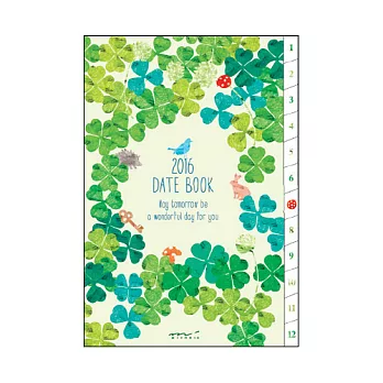 MIDORI POCKET DIARY 2016手帳(月單週)B6-幸運草