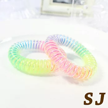 【SJ】糖果雙色混搭電話線2入漸層彩虹