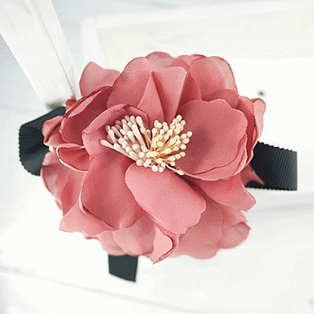 【PinkyPinky Boutique】甜美芍藥花朵髮夾(氣質紅)