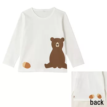 [MUJI 無印良品]兒童有機棉印花長袖T恤110熊