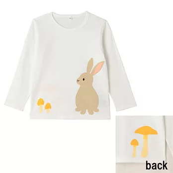 [MUJI 無印良品]兒童有機棉印花長袖T恤110兔子
