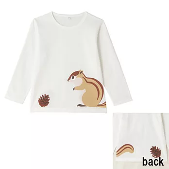 [MUJI 無印良品]兒童有機棉印花長袖T恤110松鼠
