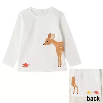 [MUJI 無印良品]兒童有機棉印花長袖T恤110鹿