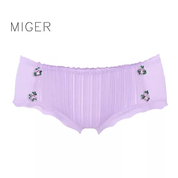 [MIGER密格內衣]立體繡花質感網紗低腰三角內褲-台灣製-8367-FREE粉紫