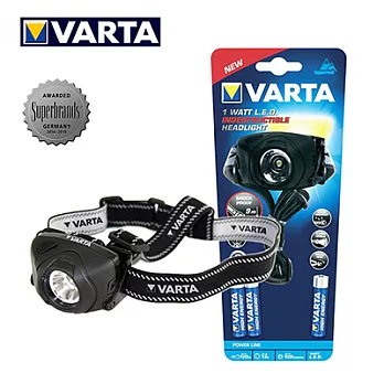 德國Varta Indestructible 全防護專業型 1W LED強光頭燈 3AAA