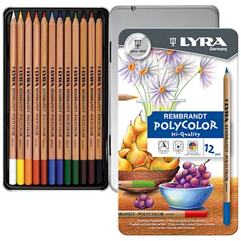 【德國LYRA】林布蘭專業油性色鉛筆(12色鐵盒裝)