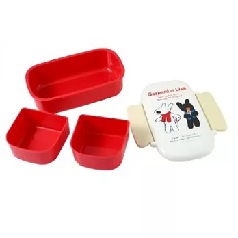 麗莎和卡斯柏-大容量便當盒(紅白)