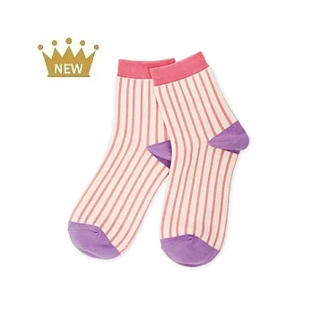 【 PuloG 】鉛筆細直紋短襪-2H粉白色-M