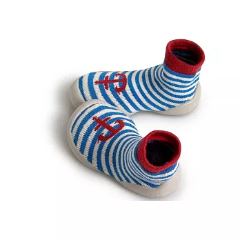 Collegien法國手工襪鞋 藍條紋海軍～24.5淺灰