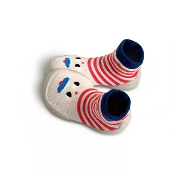 Collegien法國手工襪鞋 紅條小藍帽～22.5淺灰