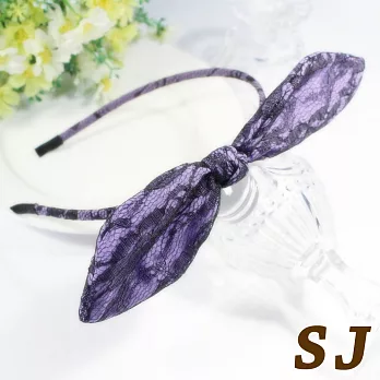 【SJ】星心經典蕾絲兔耳髮箍-神秘紫
