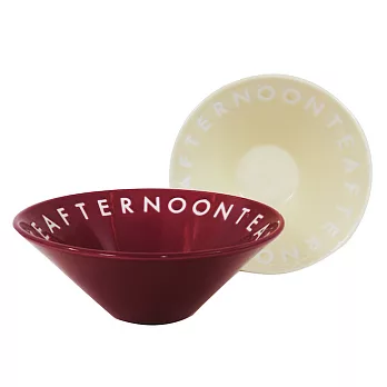 【Afternoon Tea】台灣限量限定－AT文字LOGO雙色大餐碗組（紫紅/象牙白）
