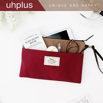 uhplus New Journey系列- 撞色手拿包(紅)