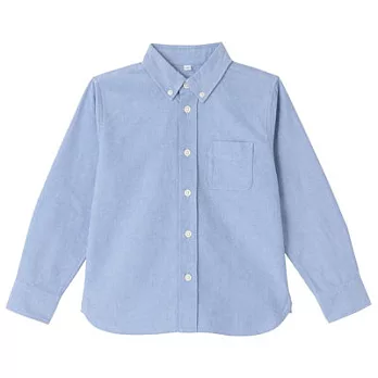 [MUJI 無印良品]兒童有機棉牛津布扣領襯衫110淡藍